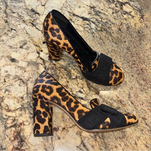 Michael Kors Brown and Black Heels with Leopard Print - Picture 2 of 10